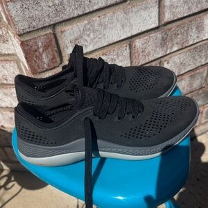 Black Lace Up Crocs Literide Beach Water Shoes sz 8 women’s 206705